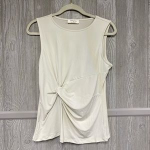 Zenana Off White Twist Front Tank Size Small NWT
